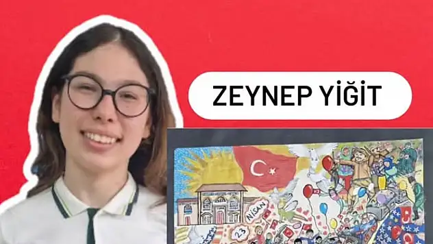 Zeynep Yiğit resim yarışmasında Türkiye Birincisi oldu.