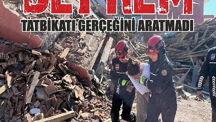 Balıkesir'de gerçeğini aratmayan deprem tatbikatı