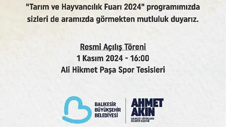Balıkesir Tarım ve Hayvancılık Fuarı için geri sayım başladı