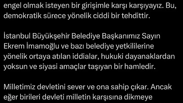 CHPli Serkan Sarı:'Bu, demokratik sürece yönelik ciddi bir tehdittir.'