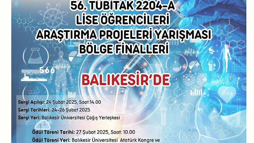 56. TÜBİTAK Lise Öğrencileri Araştırma Projeleri Yarışması Bölge Finali Balıkesir'de!