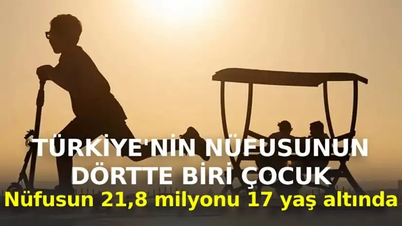 Türkiye'de nüfusun yüzde 25,5'i çocuk