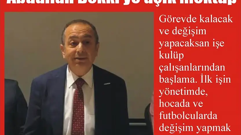 BALIKESİRSPOR KULÜP BAŞKANI ABDULLAH BEKKİ'YE AÇIK MEKTUP!