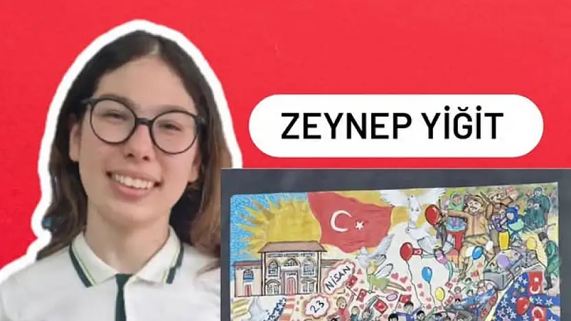 Zeynep Yiğit resim yarışmasında Türkiye Birincisi oldu.