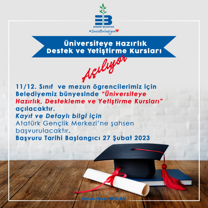 Edremit Belediyesi'nden Üniversiteye Hazırlık Kursu